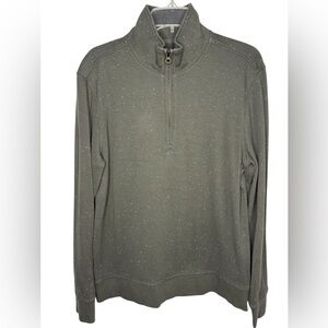 Billy Reid Men’s Quarter Zip Pullover Olive Green Ribbed Knit Size Medium